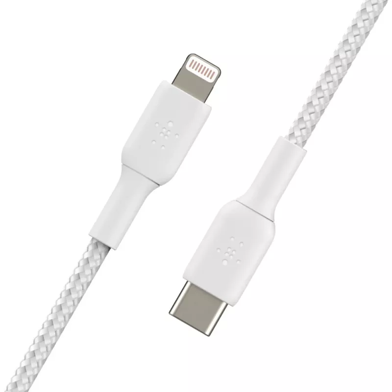 Kabel BELKIN Lightning do USB-C w oplocie 1 m biały