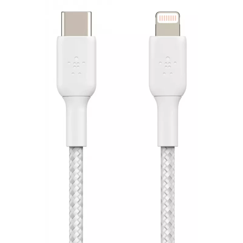 Kabel BELKIN Lightning do USB-C w oplocie 1 m biały