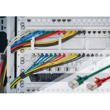 DIGITUS cienki Patch kabel - CAT6A - F-FTP - 3m - Szary
