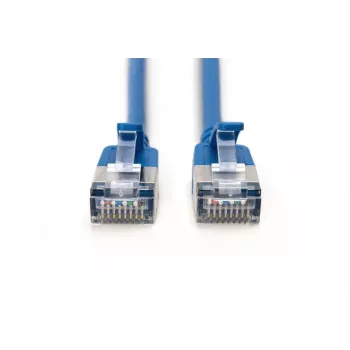 DIGITUS cienki kabel krosowy - CAT6A - F-FTP - 2m - niebieski