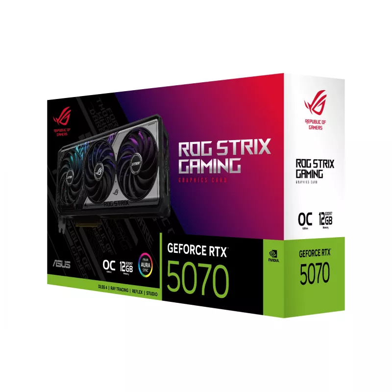 Karta graficzna ASUS GeForce RTX 5070 12 GB GDDR7, PCIe 5.0, 192-bit, 3xDP 2.1b, 2xHDMI 2.1b, 3 wentylatory, OC