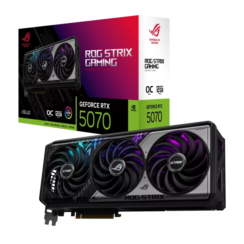 Karta graficzna ASUS GeForce RTX 5070 12 GB GDDR7, PCIe 5.0, 192-bit, 3xDP 2.1b, 2xHDMI 2.1b, 3 wentylatory, OC