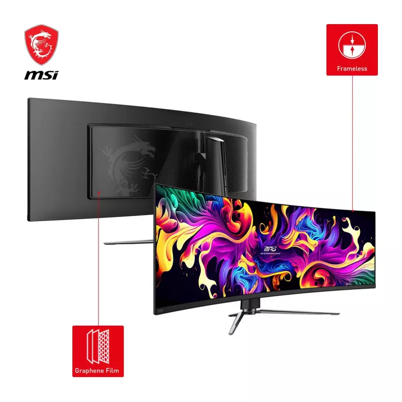 Monitor komputerowy MSI MPG 491CQPDE QD-OLED 124,5 cm (49 cali) 5120 x 1440 pikseli DQHD Czarny