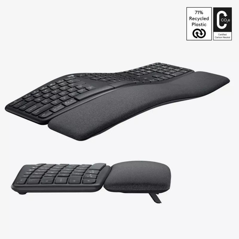 LOGITECH Ergo K860 - Bezprzewodowa dzielona klawiatura Grafit Qwerty US/międzynarodowa