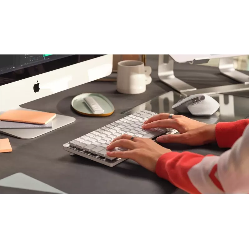 LOGITECH MX Mechanical Mini dla Mac Minimalistyczna Bezprzewodowa Podświetlana Klawiatura Wydajnościowa Jasnoszary - US Inte - Qwerty