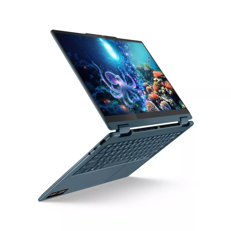 Lenovo Yoga 7 2-in-1 14AKP10 Copilot+ PC AMD Ryzen™ AI 5 340 Hybrydowy (2-w-1) 35,6 cm (14 cali) Ekran dotykowy WUXGA 16 GB LPDDR5x-SDRAM 512 GB SSD Wi-Fi 7 (802.11be) Windows 11 Home Niemiecki Turkusowy