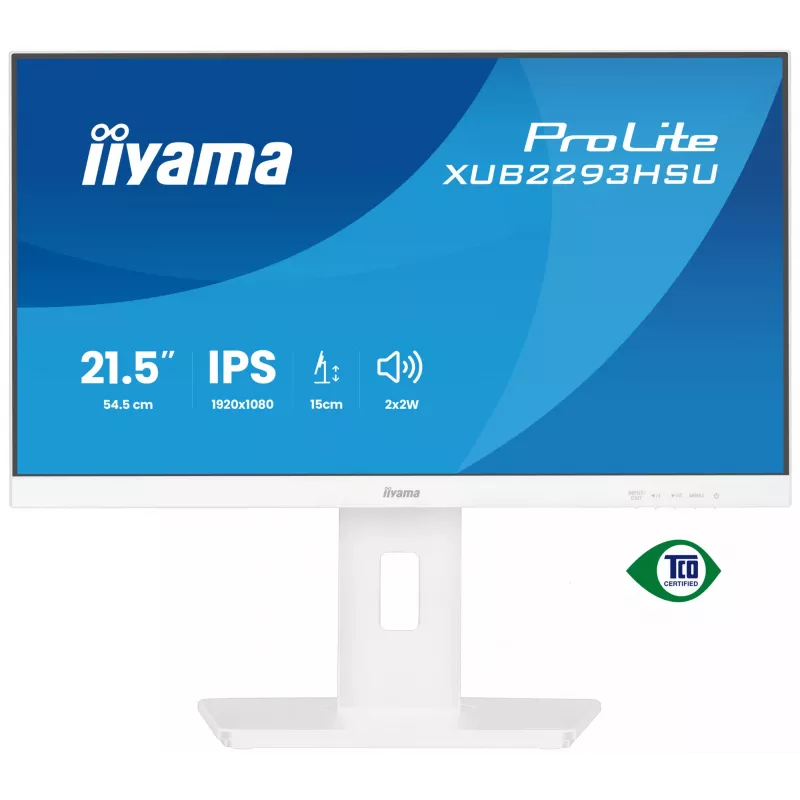 Monitor komputerowy iiyama ProLite XUB2293HSU-W7 54,6 cm (21,5 cala) 1920 x 1080 pikseli Full HD LED Biały