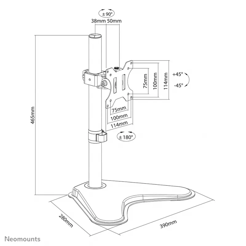 Podstawa biurkowa Neomounts FPMA-D550SBLACK do monitora, wolnostojąca, 8 kg, 13-32 cali