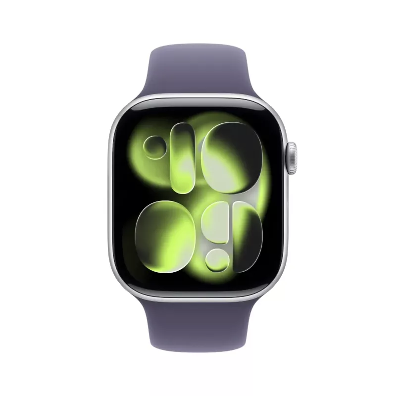 Smartwatch Apple Watch Series 11 GPS + Cellular 46mm Srebrna Aluminiowa Koperta z Fioletowo-Mglistym Paskiem Sportowym - S/M