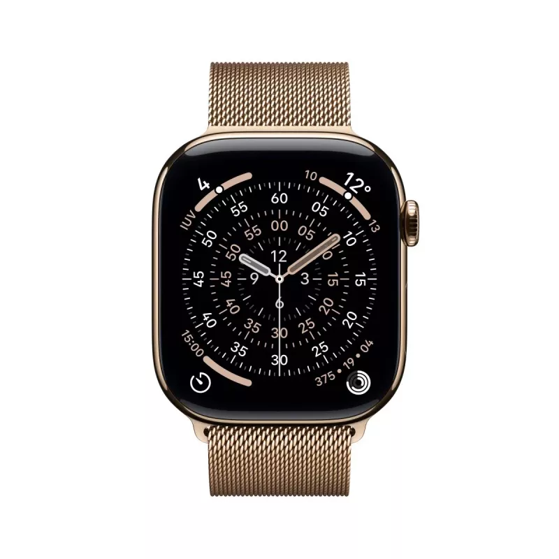 APPLE Watch Series 11 GPS + Cellular 46mm Złota Koperta Tytanowa ze Złotą Pętlą Milanese - M/L