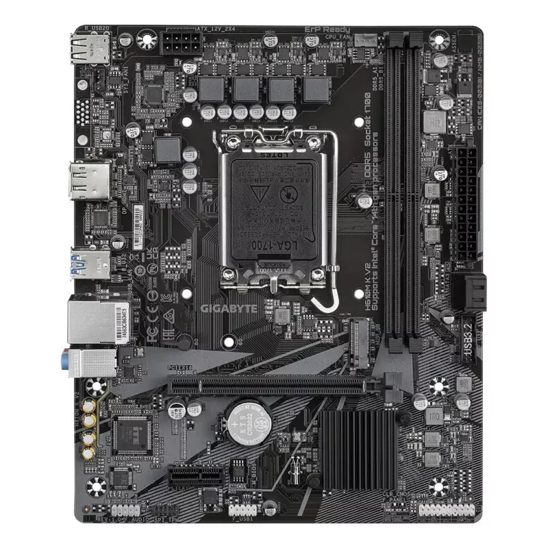 Płyta główna GIGABYTE H610M K V2 - procesory Intel Core 14. generacji, do 5600MHz DDR5, 1xPCIe 3.0 M.2, 1GbE LAN, USB 3.2 Gen 1