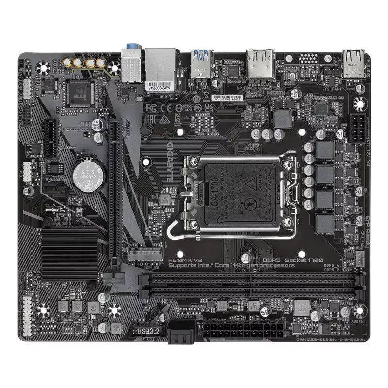 Płyta główna GIGABYTE H610M K V2 - procesory Intel Core 14. generacji, do 5600MHz DDR5, 1xPCIe 3.0 M.2, 1GbE LAN, USB 3.2 Gen 1