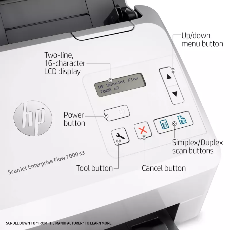 HP Scanjet Enterprise Flow 7000 s3 Skaner arkuszowy 600 x 600 DPI A4 Biały
