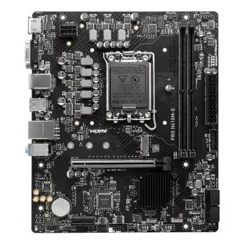Płyta główna MSI PRO H610M-E — Intel H610, LGA 1700, micro ATX, DDR5, 2x DIMM, max 96 GB, 2.5Gb LAN, HDMI, 4x SATA III