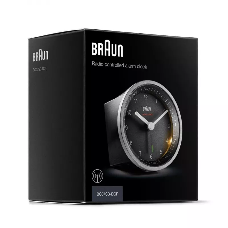 Braun BC07SB-DCF Kwarcowy budzik Czarny, Srebrny