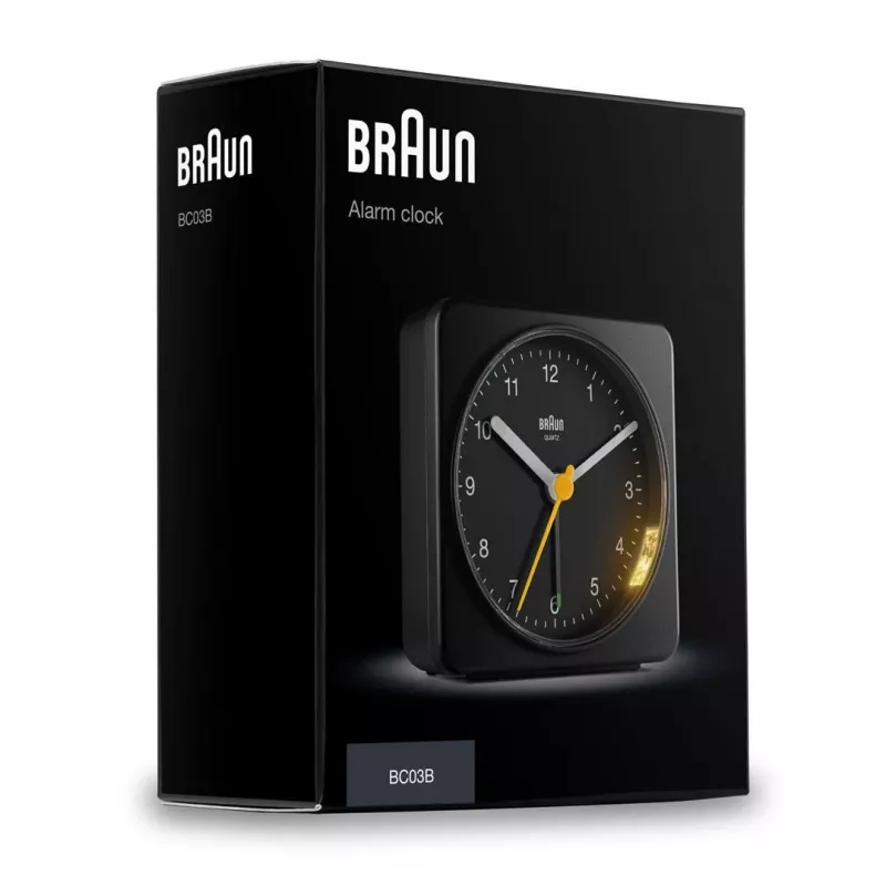 Braun BC03B Czarny kwarcowy zegar budzik