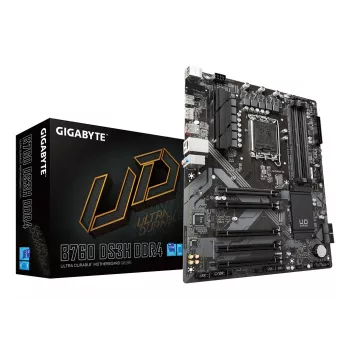 Płyta główna GIGABYTE B760 DS3H DDR4 - obsługuje procesory Intel Core 14. generacji, 18+2+1 faz cyfrowego VRM, do 5333 MHz DDR4 (OC), 2x PCIe 4.0 M.2, GbE LAN, USB 3.2 Gen 2