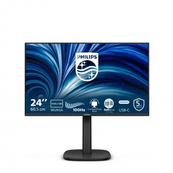 Philips 3000 series 24B2N3200D/00 monitor komputerowy 61,2 cm (24,1 cala) 1920 x 1200 pikseli WUXGA LCD Czarny