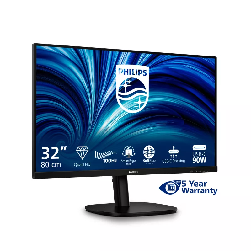 Philips 32B2U3601/00 monitor komputerowy 80 cm (31,5 cala) 2560 x 1440 pikseli Quad HD LCD Czarny