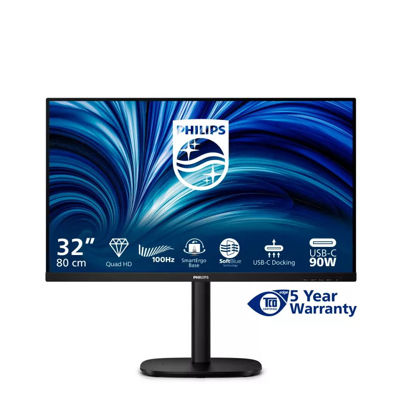 Philips 32B2U3601/00 monitor komputerowy 80 cm (31,5 cala) 2560 x 1440 pikseli Quad HD LCD Czarny
