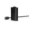 Zestaw ładujący Microsoft Xbox One Play & Charge Kit — akumulatorowy zestaw przewodowy z USB Type-C, czarny, wykończenie matowe