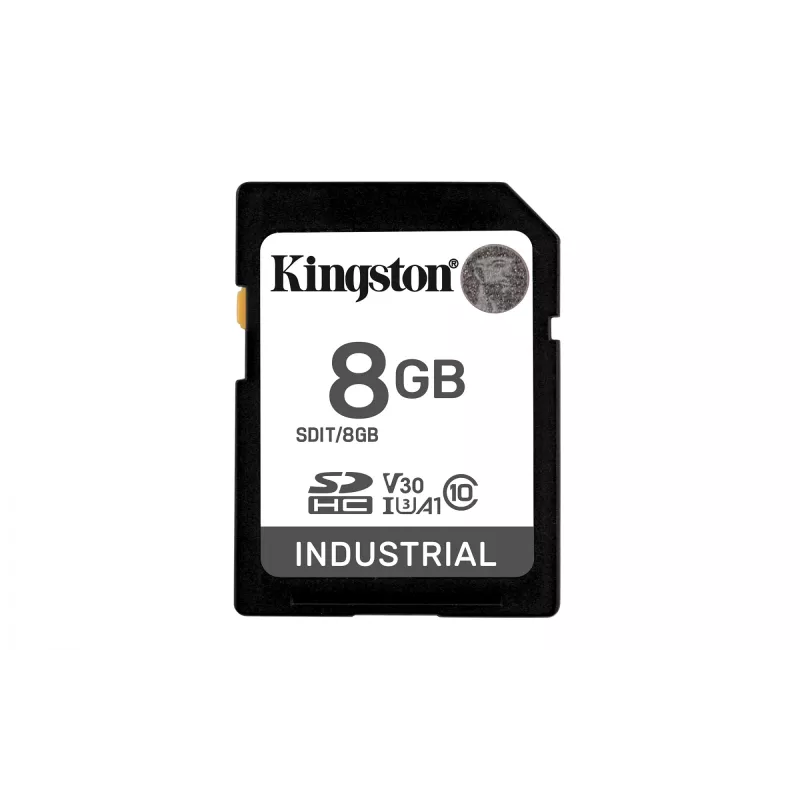 Kingston Technology 8G SDHC Industrial pSLC, 8 GB, SDXC, Class 10, UHS-I, 100 MB/s, 80 MB/s