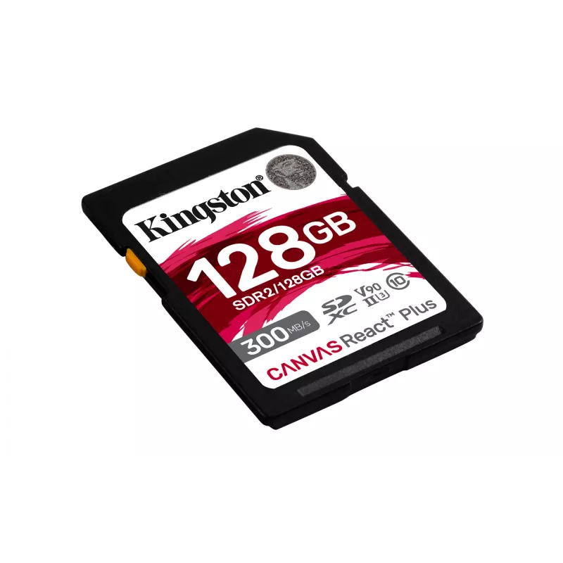 Kingston Technology 128 GB Canvas React Plus SDXC UHS-II 300R/260W U3 V90 do Full HD/4K/8K
