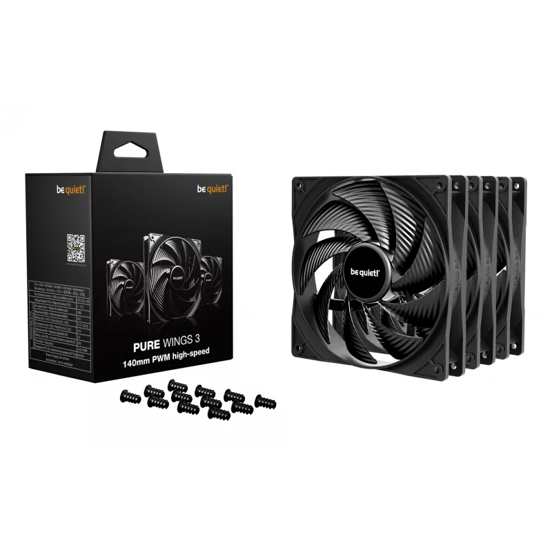 be quiet Pure Wings 3 140mm | PWM high-speed Triple Pack Wentylator do obudowy komputera 14 cm Czarny 3 szt.