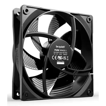 Wentylator do obudowy komputera be quiet! Pure Wings 3 120 mm PWM 1600 RPM 84,8 m³/h 1,45 mmH2O łożysko gwintowane czarny zestaw 3 szt.
