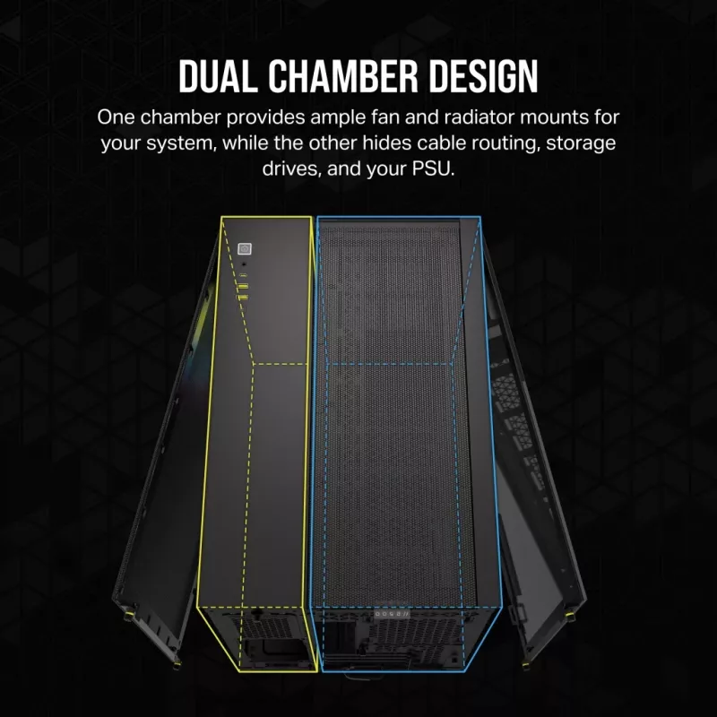 CORSAIR Obudowa PC - iCUE LINK 2500X RGB Micro ATX Dual Chamber Czarna