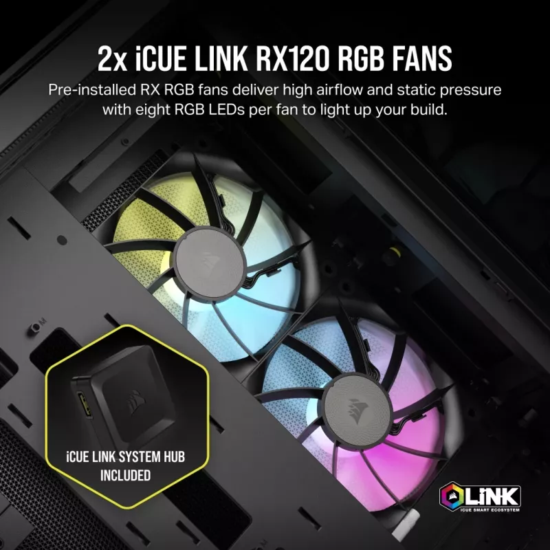 CORSAIR Obudowa PC - iCUE LINK 2500X RGB Micro ATX Dual Chamber Czarna