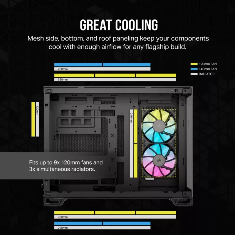 CORSAIR Obudowa PC - iCUE LINK 2500X RGB Micro ATX Dual Chamber Czarna