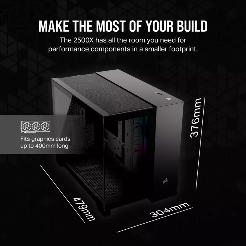 CORSAIR Obudowa PC - iCUE LINK 2500X RGB Micro ATX Dual Chamber Czarna