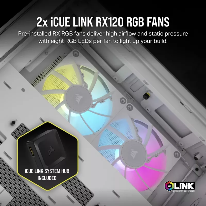 Obudowa PC CORSAIR - Icue Link 2500x RGB Micro ATX Dual Chamber biała