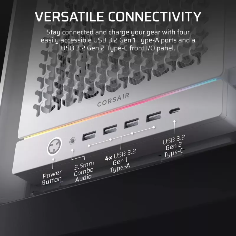 Obudowa PC CORSAIR - Frame 5000D RS High-Airflow Mid-Tower - Biała