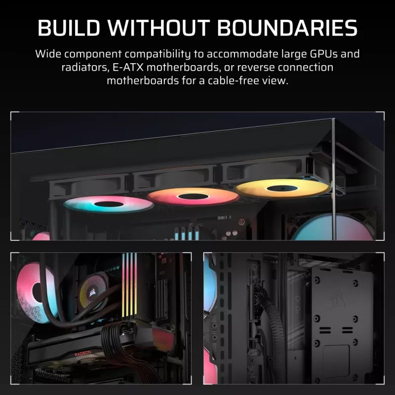 Obudowa PC Midi Tower CORSAIR 3500X RS-R ARGB — Czarna, hartowane szkło, obsługuje ATX/EATX/Micro-ITX, 3x120 mm przednie wentylatory