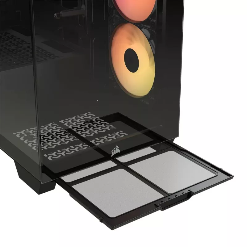 Obudowa PC Midi Tower CORSAIR 3500X RS-R ARGB — Czarna, hartowane szkło, obsługuje ATX/EATX/Micro-ITX, 3x120 mm przednie wentylatory