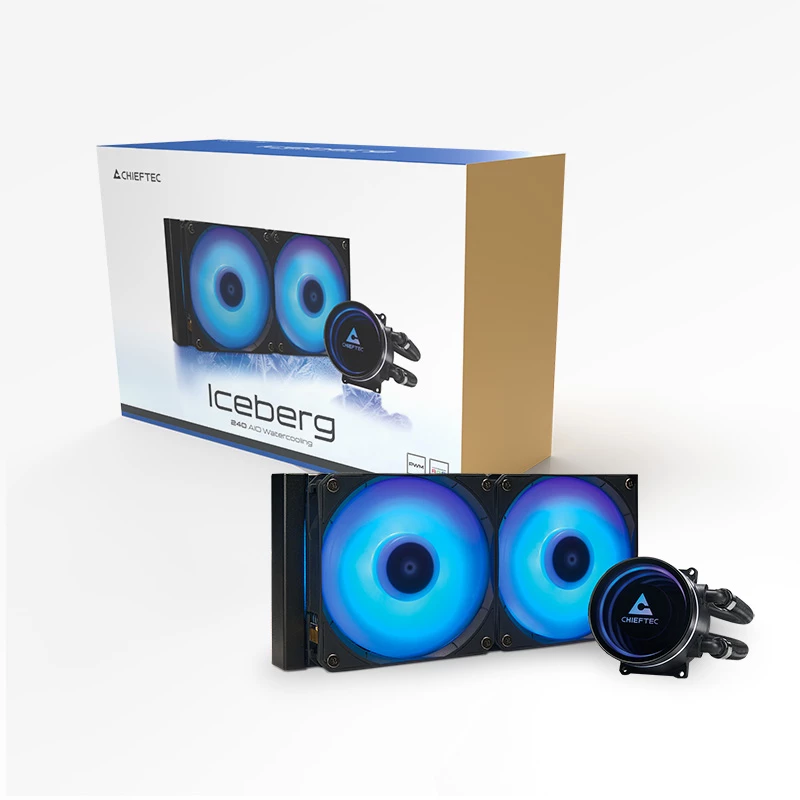 Chłodzenie cieczą procesora CHIEFTEC ICEBERG 240 RGB CLC-240-RGB — chłodnica 240 mm, AIO, podświetlenie RGB