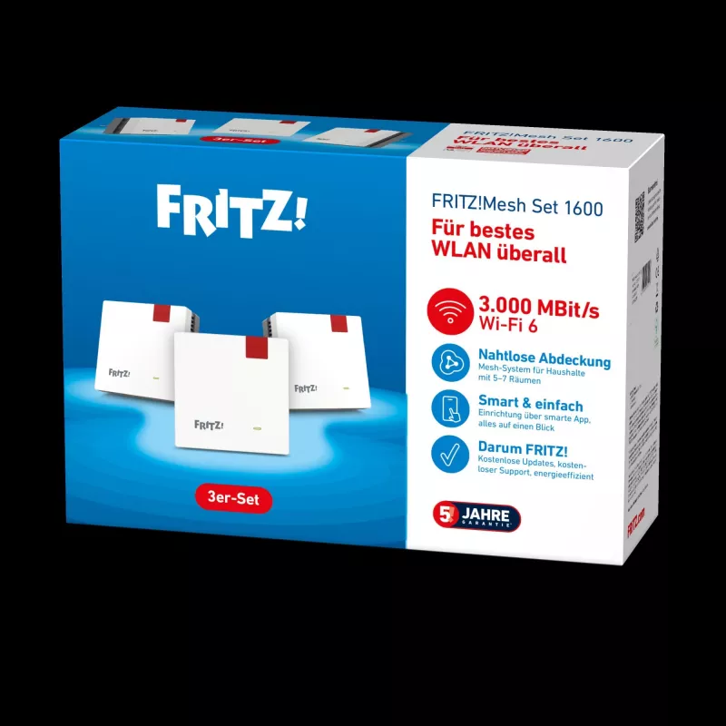 Mesh Set 1600 dwupasmowy (2,4 GHz / 5 GHz) Wi-Fi 6 (802.11ax) czerwony, biały 1 wewnętrzna