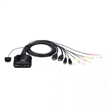 Przełącznik KVM ATEN 2-portowy USB 4K HDMI z pilotem