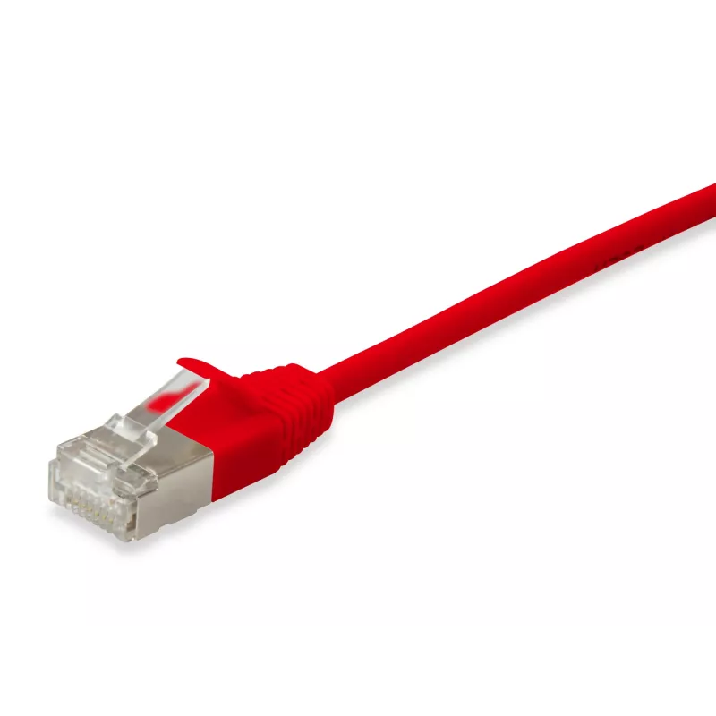 Kabel sieciowy Equip Cat.6A F/FTP Slim Patch RJ-45 0,5m czerwony