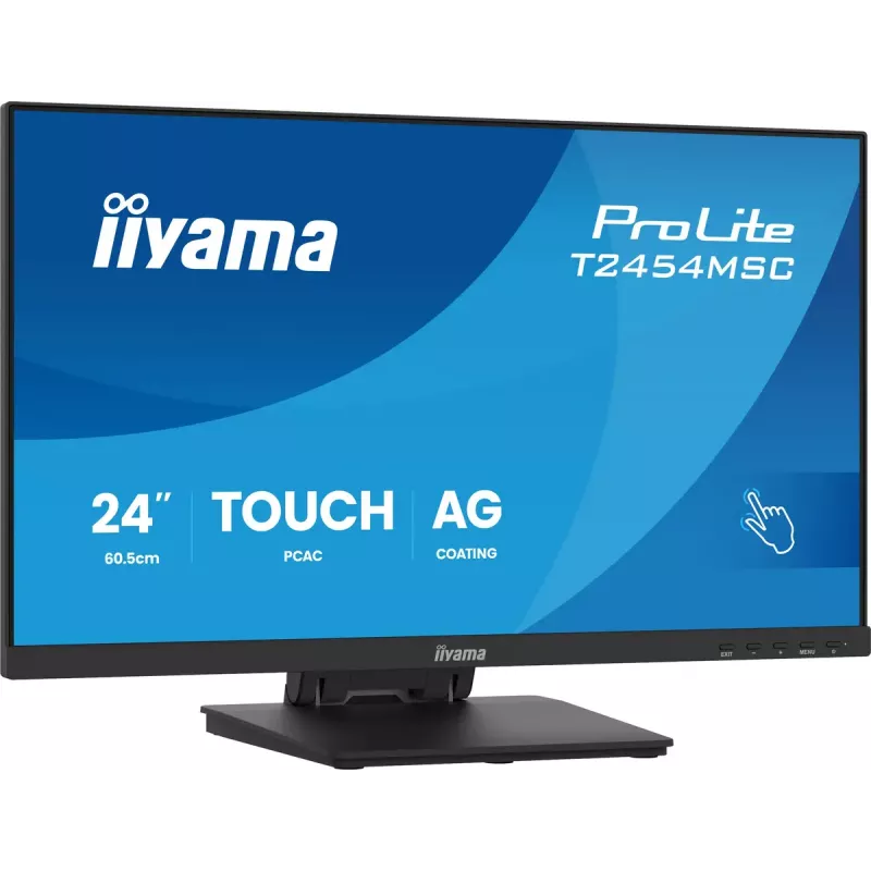 Monitor komputerowy iiyama ProLite T2454MSC-B3AG 60,5 cm (23,8 cala) 1920 x 1080 pikseli Full HD LED Dotykowy Multi-użytkownik Czarny
