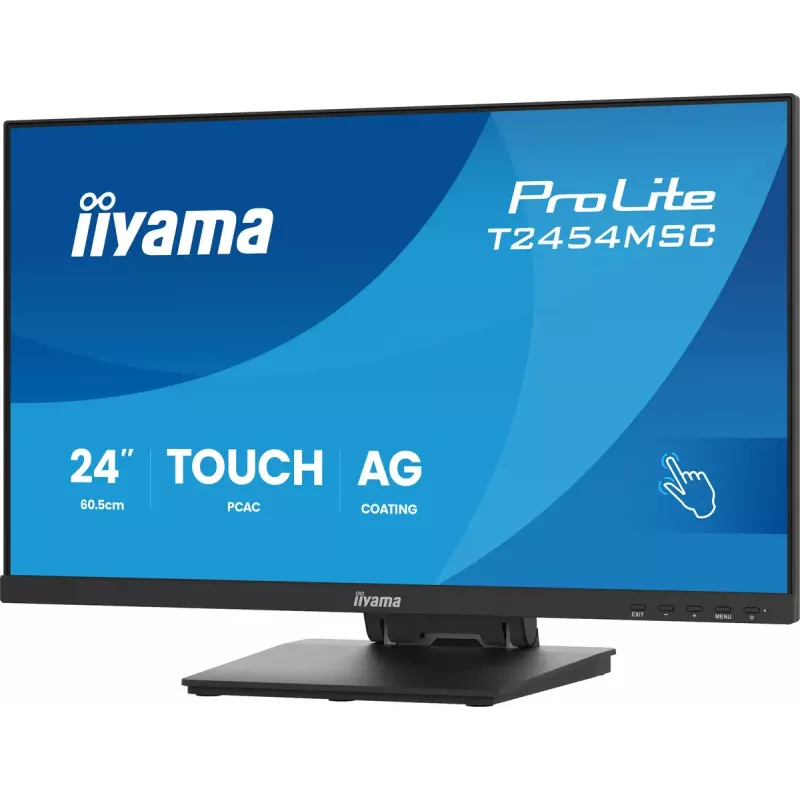 Monitor komputerowy iiyama ProLite T2454MSC-B3AG 60,5 cm (23,8 cala) 1920 x 1080 pikseli Full HD LED Dotykowy Multi-użytkownik Czarny
