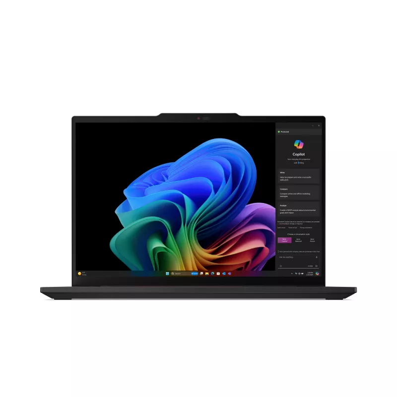 Lenovo ThinkPad T14s Gen 6 (Snapdragon) Copilot+ PC X1E-78-100 Laptop 35,6 cm (14 cali) WUXGA 32 GB LPDDR5x-SDRAM 1 TB SSD Wi-Fi 7 (802.11be) Windows 11 Pro Czarny