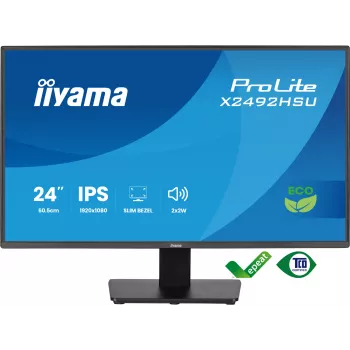 Monitor komputerowy iiyama ProLite X2492HSU-B1 60,5 cm (23,8 cala) 1920 x 1080 pikseli Full HD LED Czarny