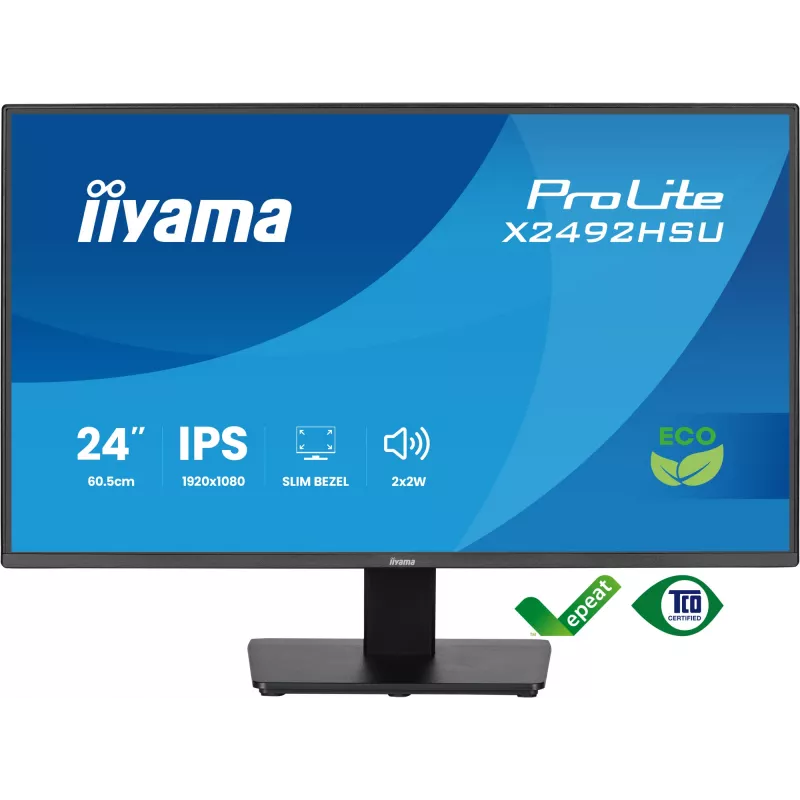 Monitor komputerowy iiyama ProLite X2492HSU-B1 60,5 cm (23,8 cala) 1920 x 1080 pikseli Full HD LED Czarny