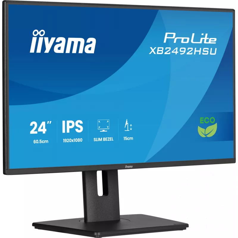 Monitor komputerowy iiyama ProLite XB2492HSU-B1 60,5 cm (23,8 cala) 1920 x 1080 pikseli Full HD LED Czarny