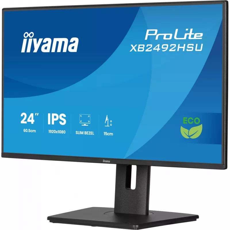 Monitor komputerowy iiyama ProLite XB2492HSU-B1 60,5 cm (23,8 cala) 1920 x 1080 pikseli Full HD LED Czarny