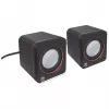 Manhattan 2600 Series Speaker System, Small Size, Big Sound, Two Speakers, Stereo, USB power, Output: 2x 3W, 3.5mm plug for sound, In-Line volume control, kabel 0.9m, Czarny, Three Year Warranty