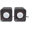 Manhattan 2600 Series Speaker System, Small Size, Big Sound, Two Speakers, Stereo, USB power, Output: 2x 3W, 3.5mm plug for sound, In-Line volume control, kabel 0.9m, Czarny, Three Year Warranty